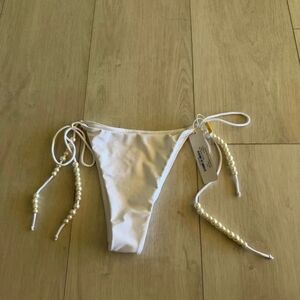 Meshki Arabella Pearl Tie Up Bikini Bottoms pink size L